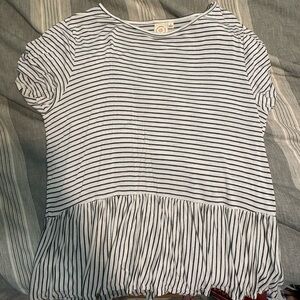 Striped Black and White Top